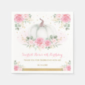 Serviette En Papier Citrouille d'or rose automne automne Baby shower f (Devant)