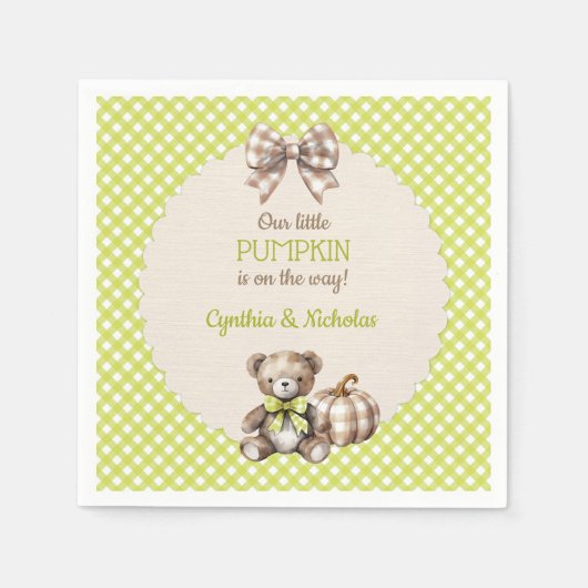 Serviette En Papier Citrouille d'ours en peluche d'automne (Devant)