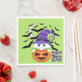 Serviette En Papier Citrouille effrayant avec un Casquette Kitty et so (En situation)