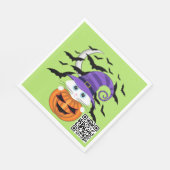 Serviette En Papier Citrouille effrayant avec un Casquette Kitty et so (Coin)