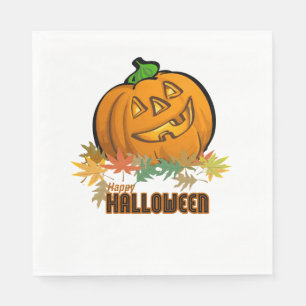 Serviette En Papier Citrouille éffrayant Halloween heureux