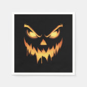 Serviette En Papier Citrouille effrayant Jack-o'-lantern Face Hallowee (Devant)