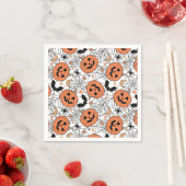 Serviette En Papier Citrouille éffrayant Motif Halloween (En situation)