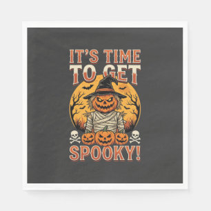 Serviette En Papier Citrouille effrayante Épouvantail Vintage Hallowee