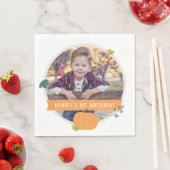 Serviette En Papier Citrouille et Feuille photo fête d'anniversaire (En situation)