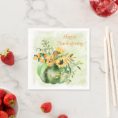 Serviette En Papier Citrouille et tournesols papier automne Napkin (En situation)