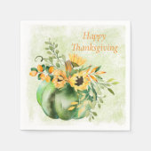 Serviette En Papier Citrouille et tournesols papier automne Napkin (Devant)