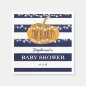 Serviette En Papier Citrouille Fall Chic Baby shower garçon Bleu (Devant)