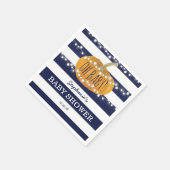 Serviette En Papier Citrouille Fall Chic Baby shower garçon Bleu (Coin)