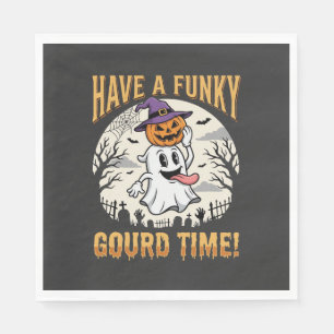 Serviette En Papier Citrouille fantôme de la période funky Halloween