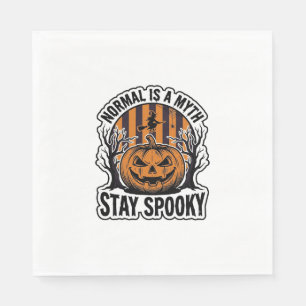 Serviette En Papier Citrouille Fantôme Sorcière Gravure Vintage Hallow