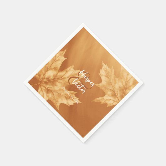Serviette En Papier citrouille feuille accent mariage de automne servi (Coin)