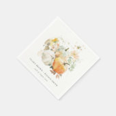 Serviette En Papier Citrouille Fleur sauvage chic Pastel Mariage aquar (Coin)