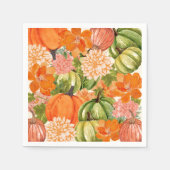 Serviette En Papier Citrouille floral 1er anniversaire automne (Devant)