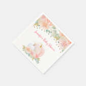 Serviette En Papier Citrouille floral automne Baby shower rose et or (Coin)
