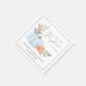 Serviette En Papier Citrouille Floral Baby Boy Douche (Coin)