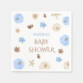 Serviette En Papier Citrouille floral Baby shower bleu Pastel (Devant)