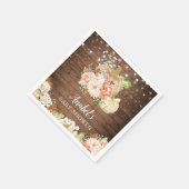 Serviette En Papier Citrouille floral Baby shower de chute en bois rus (Coin)