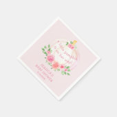 Serviette En Papier Citrouille Floral Pink Baby shower de fille (Coin)