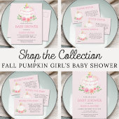 Serviette En Papier Citrouille Floral Pink Baby shower de fille