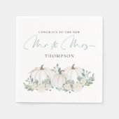 Serviette En Papier Citrouille Florals Slogans Félicitations M. Mme Ma (Devant)