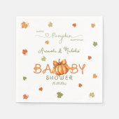 Serviette En Papier Citrouille Garçon Baby shower minimaliste (Devant)