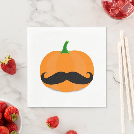 Serviette En Papier citrouille halloween avec barbe (En situation)