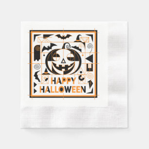 Serviette En Papier Citrouille Halloween Bauhaus