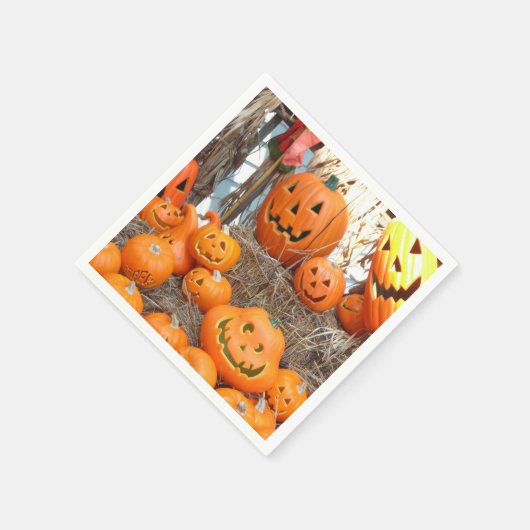 Serviette En Papier Citrouille halloween Jack-o'-lantern orange citrou (Coin)