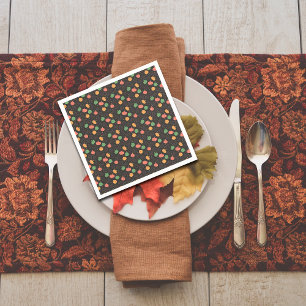 Serviette En Papier Citrouille Halloween orange jaune vert noir