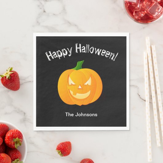 Serviette En Papier Citrouille Halloween Papier de fête Napkins (En situation)