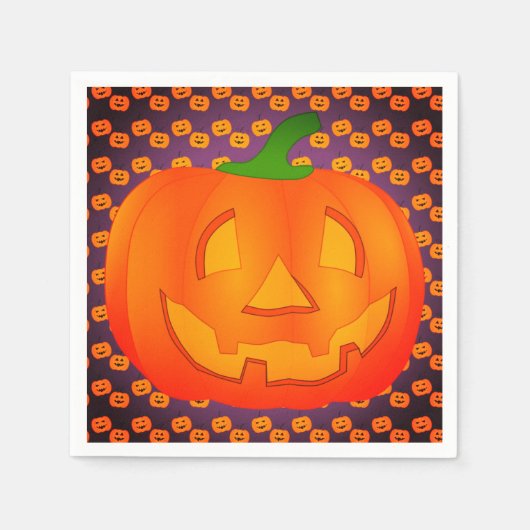 Serviette En Papier Citrouille Halloween Party Napkins (Devant)