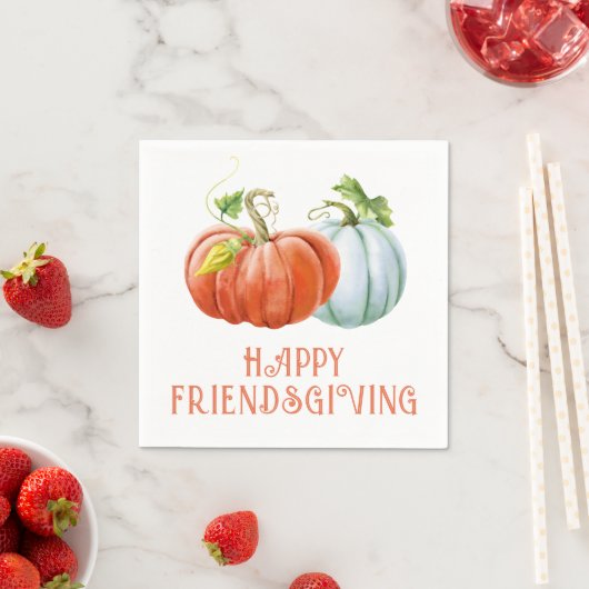 Serviette En Papier Citrouille Happy Friendsgiving brûlé orange chute (En situation)