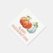Serviette En Papier Citrouille Happy Friendsgiving brûlé orange chute (Coin)