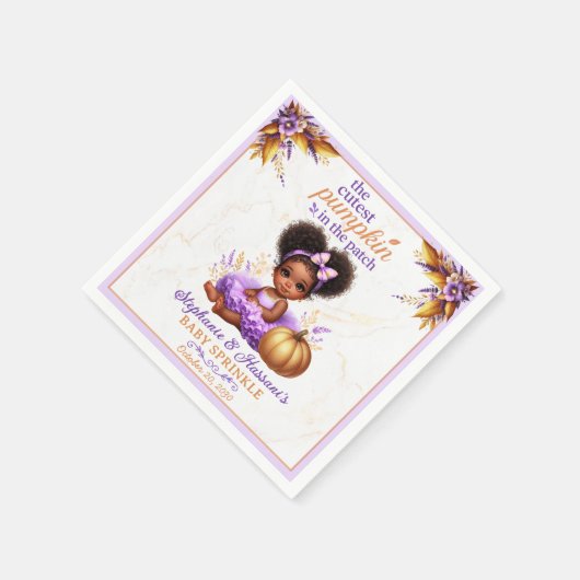 Serviette En Papier Citrouille le plus Cutest dans le Patch Afro Baby (Coin)