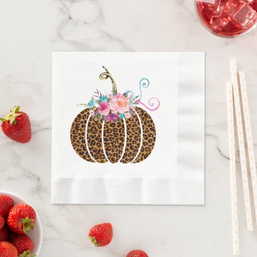 Serviette En Papier Citrouille léopard (En situation)