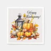 Serviette En Papier Citrouille Maple Tree Feuille Lampe Thanksgiving (Devant)