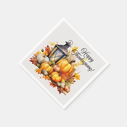 Serviette En Papier Citrouille Maple Tree Feuille Lampe Thanksgiving (Coin)