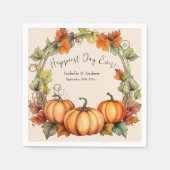 Serviette En Papier Citrouille Mariage Cocktail Napkins (Devant)