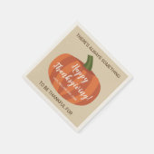 Serviette En Papier Citrouille mignon Automne automne Thanksgiving (Coin)