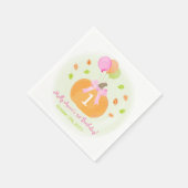 Serviette En Papier Citrouille mignon et ballons automne 1er anniversa (Coin)