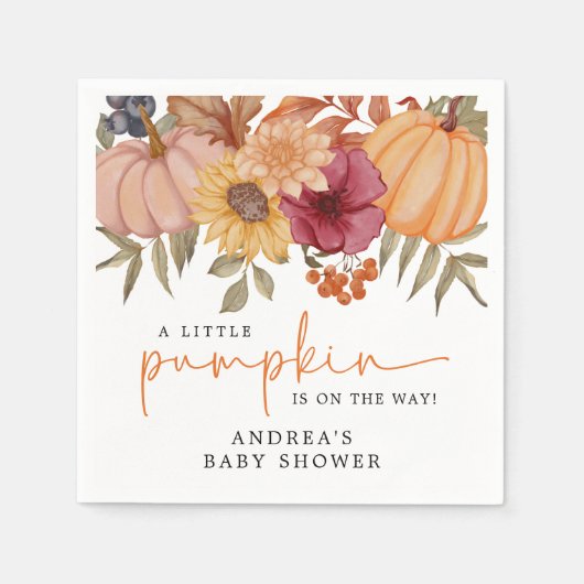 Serviette En Papier Citrouille moderne Autumn Flower Citrouille Baby s (Devant)