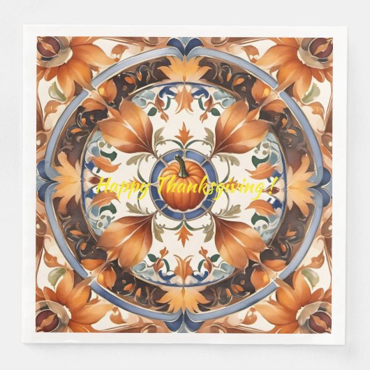 Serviette En Papier Citrouille moderne Thanksgiving Collection d'autom (Devant)