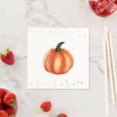 Serviette En Papier Citrouille orange | Baby shower | Pois (En situation)