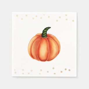 Serviette En Papier Citrouille orange   Baby shower   Pois
