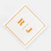 Serviette En Papier Citrouille Orange Monogramme Automne Mariage Autom (Coin)
