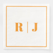 Serviette En Papier Citrouille Orange Monogramme Automne Mariage Autom (Devant)