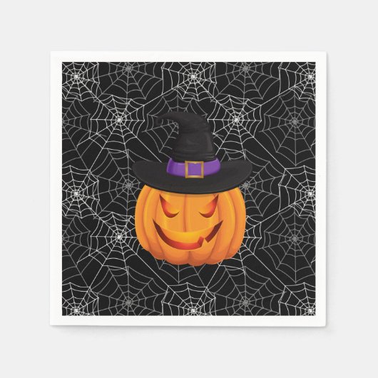 Serviette En Papier Citrouille papier d'Halloween (Devant)