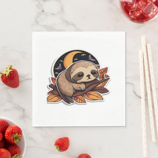 Serviette En Papier citrouille paresse Halloween style 2 Classic T- (En situation)