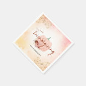 Serviette En Papier Citrouille Parties scintillant or Rose Friendsgivi (Coin)